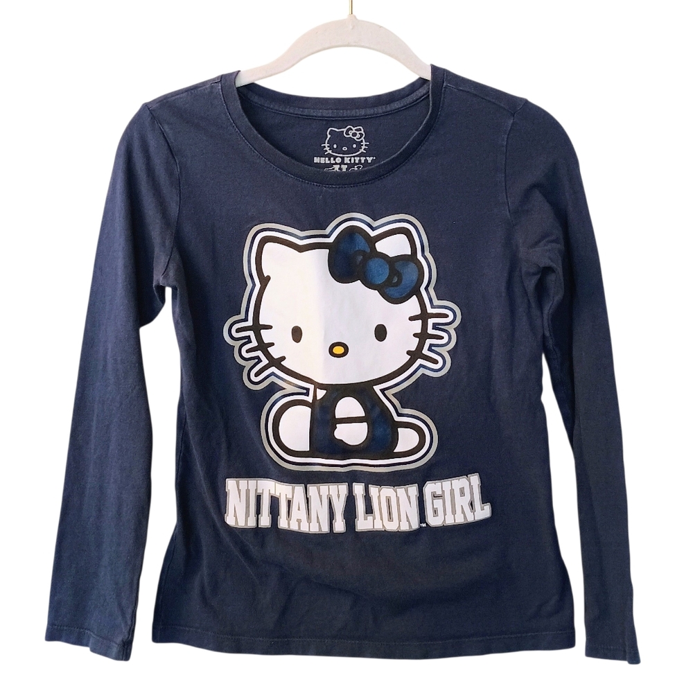 Girl's Hello Kitty Penn State Nitrany Lion Girl Blue Long Sleeve T-shirt L 10/12